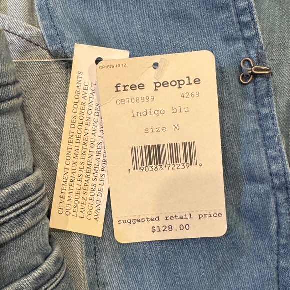 Free People Military Denim Jacket – Indigo Blue – Size M (NWT) - Picture 4 of 10